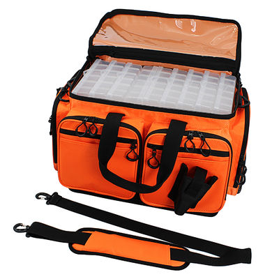 ISO9001 Fishing Tackle Bags Water Resistant Fishing Gear Bag With Tackle Box