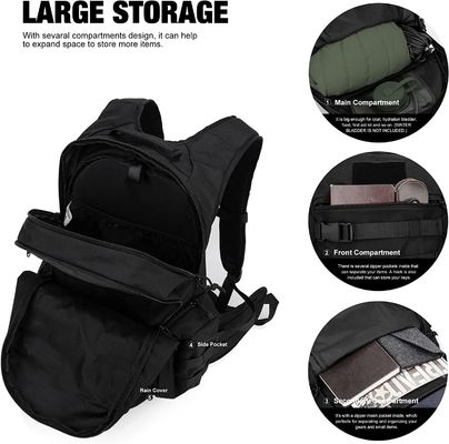 28L Military Tactical Backpack With Hydration Compartment For Men Black