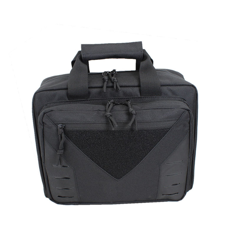 Lockable Leather Range Bag Pistol Soft Canvas Range Bag Double Layer